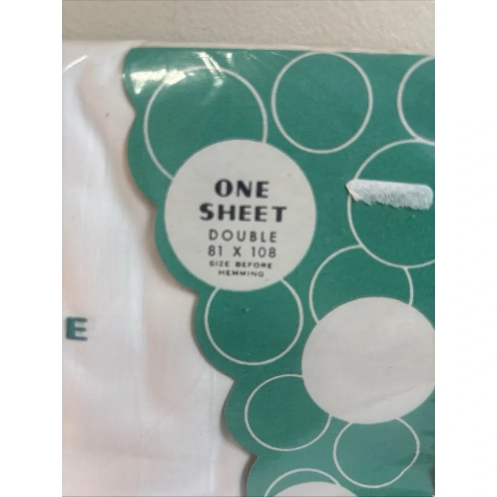 Vtg CANNON Combspun Percale Cotton Double Bed Flat Sheet WHITE 81 X 108